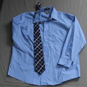Croft & Barrow Men's Dress Button Down Shirt & Tie Blue 17 32/33